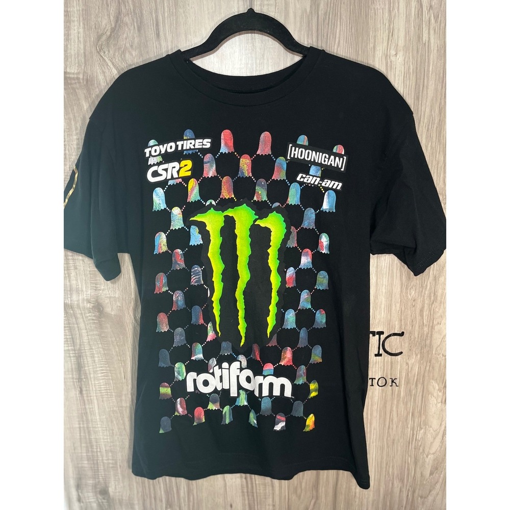 Hoonigan Ken Block 43 Monster Energy Rotiform Graphic T-Shirt Black Men's Size M